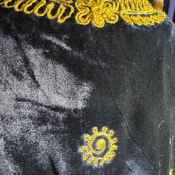 Chasing Unicorns Navy Velvet Jacket with Gold Embroidery - Picture 6 of 8